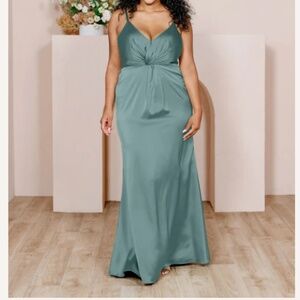 Revelry Giada Satin Dress - Rosemary